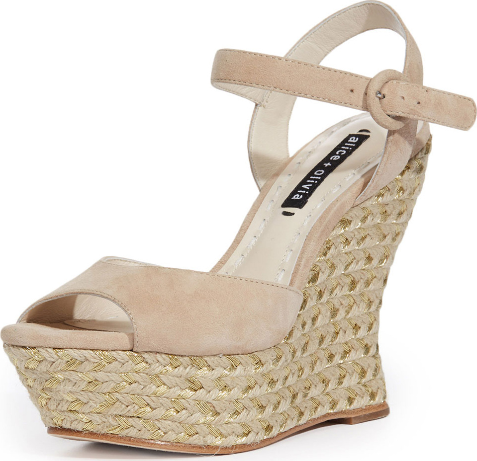 Alice + Olivia Jana Suede Wedge Platform Sandal