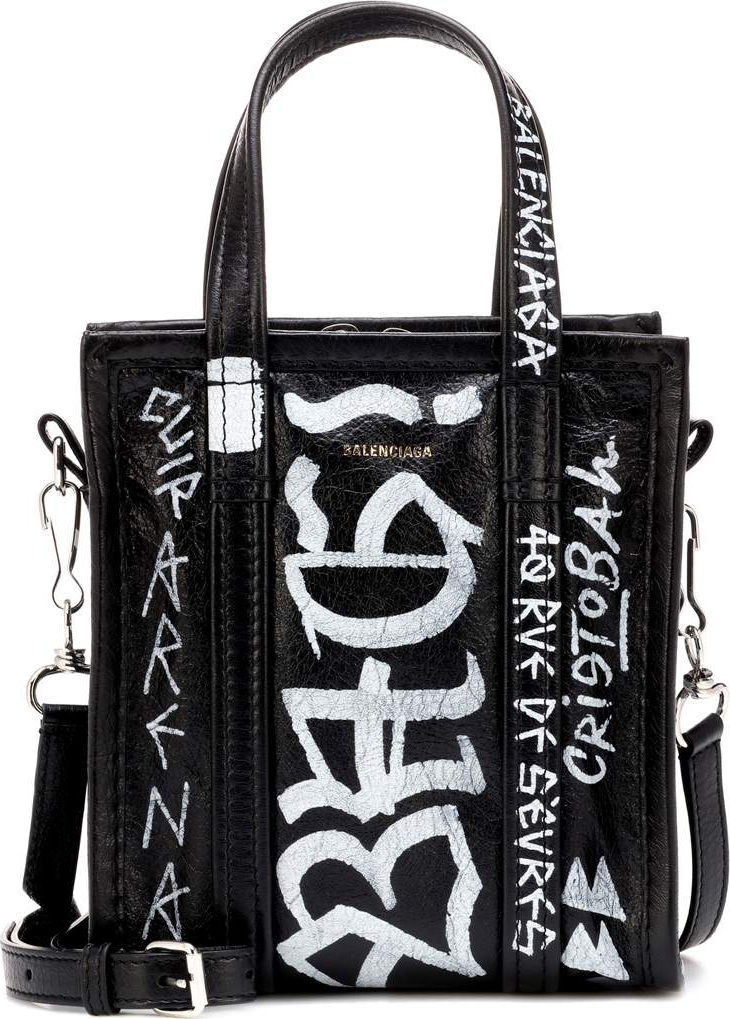 Balenciaga Graffiti Bazar XXS leather shopper