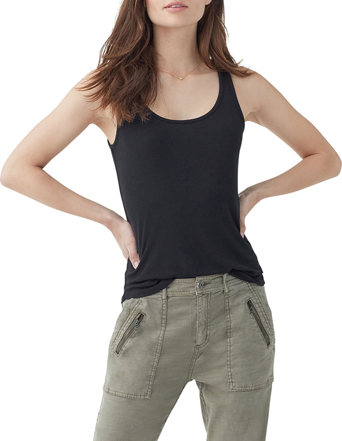 Splendid Zuma 2x1 Rib Scoop-Neck Tank