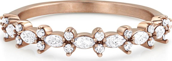 Dominique Cohen 18k Rose Gold Diamond Crown Stack Ring, Size 7