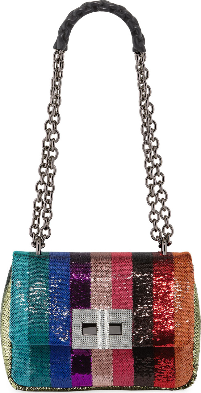TOM FORD Natalia Large Soft Rainbow Sequin Shoulder Bag