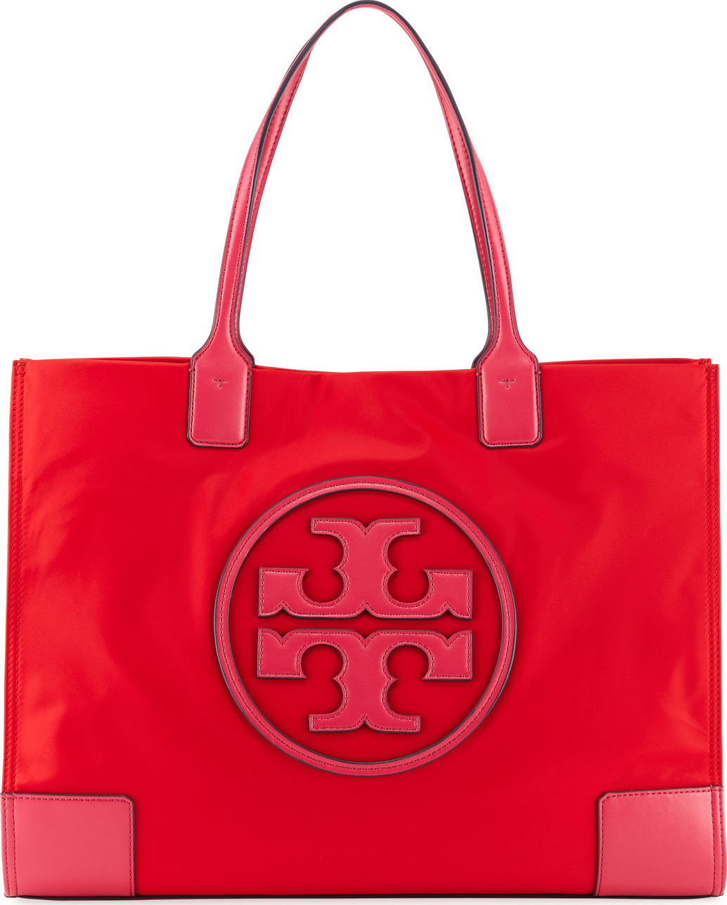 Tory Burch Ella Colorblock Nylon Logo Tote Bag