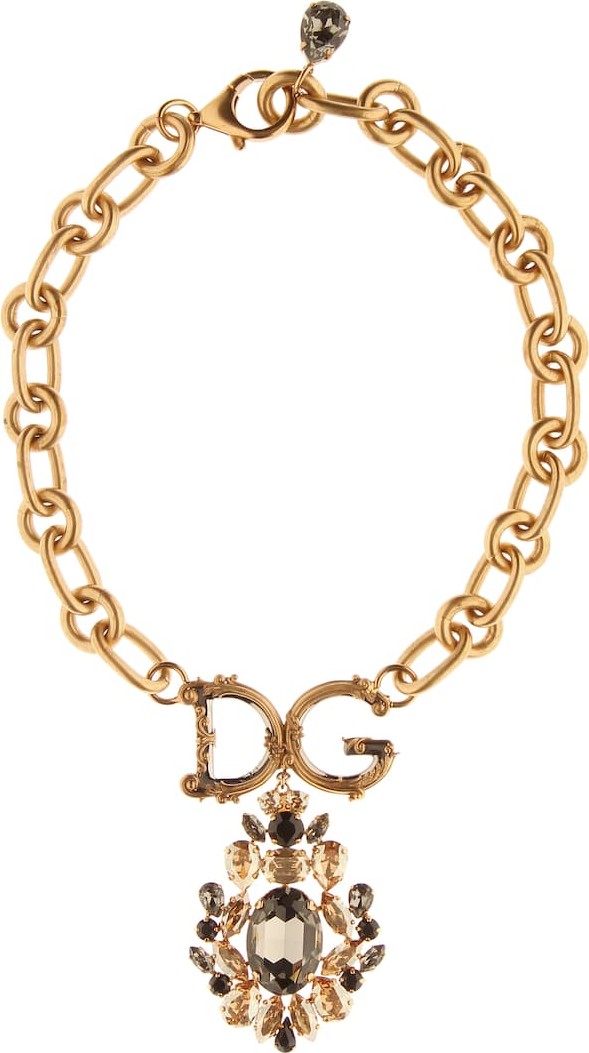 Dolce & Gabbana Crystal-embellished chain necklace