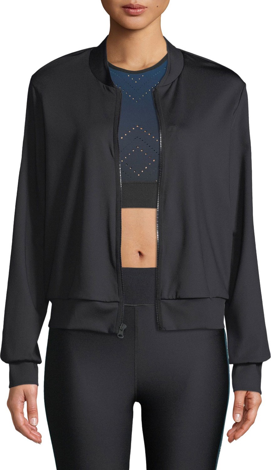 ULTRACOR Stealth Tuxedo-Stripe Bomber Jacket with Swarovski® Trim ULTRACOR Stealth Tuxedo-Stripe Bomber Jacket with Swarovski® Trim