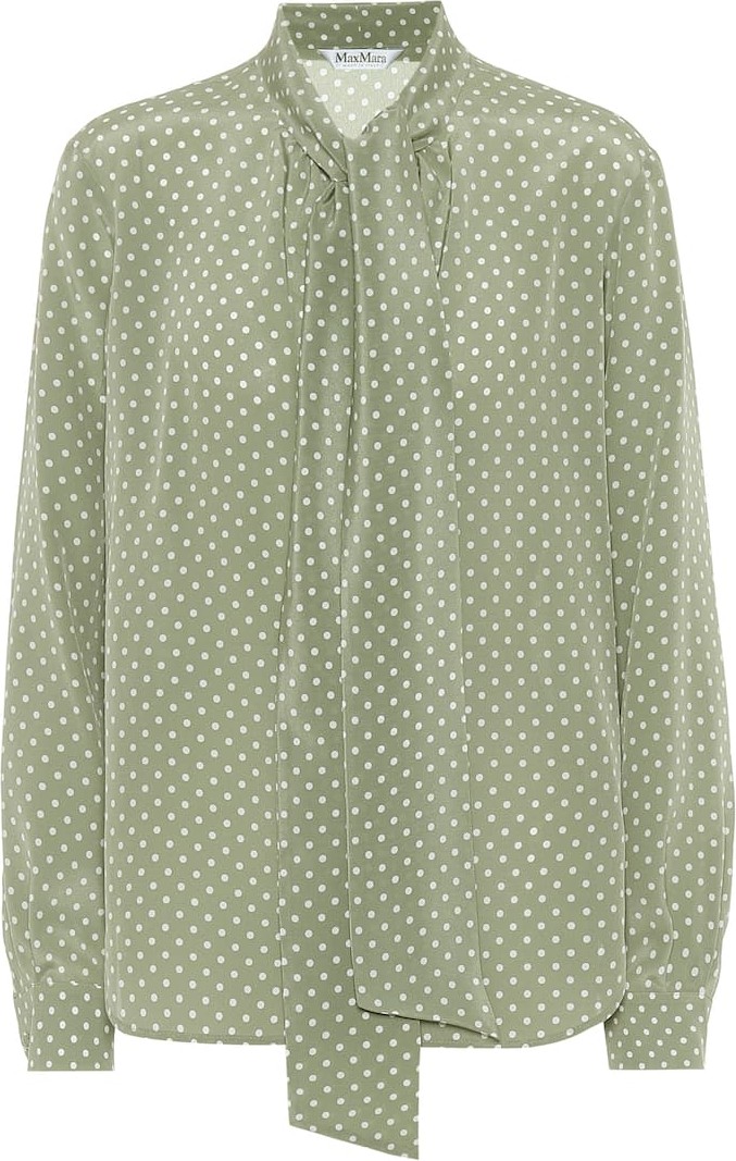 Max Mara Bali polka-dot silk shirt