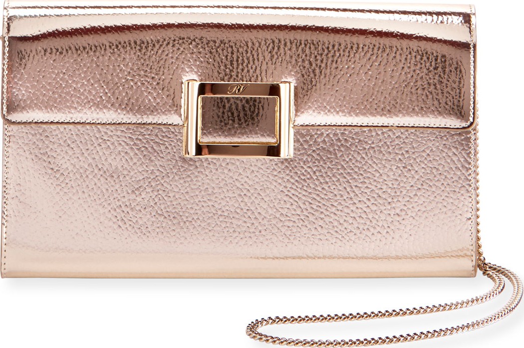 Roger Vivier Viv Patent Envelope Clutch Bag