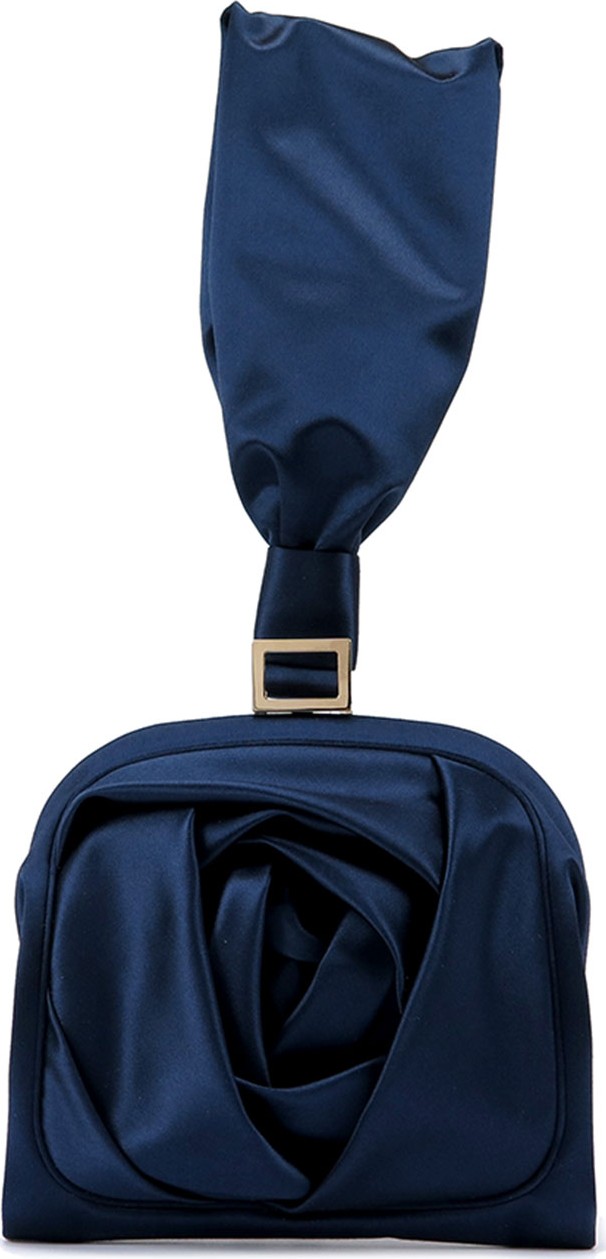 Roger Vivier Rose Bracelet Clutch Bag, Navy