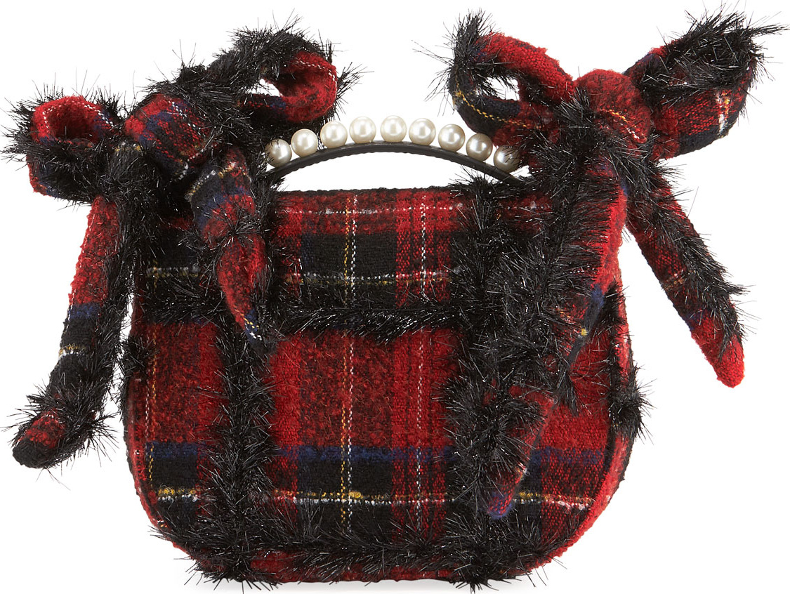 Simone Rocha Embellished Tartan Pearly Crossbody Bag