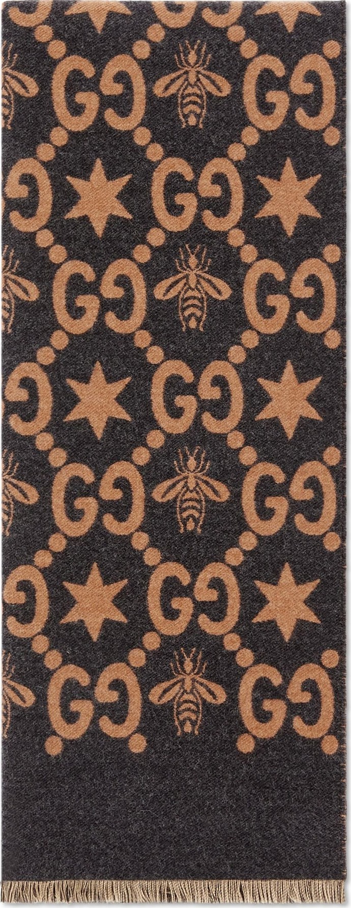 Gucci Bee Wool & Silk Scarf