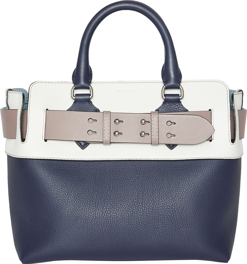 Burberry London England Marais Small Bicolor Belted Tote Bag