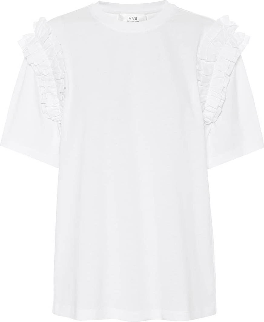 VICTORIA, VICTORIA BECKHAM Ruffled organic-cotton T-shirt