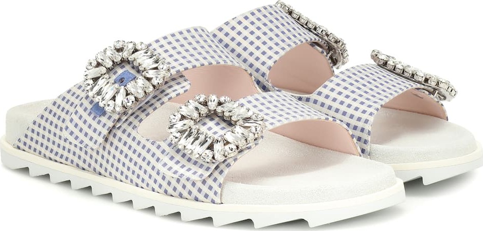 Roger Vivier Slidy Viv' gingham sandals