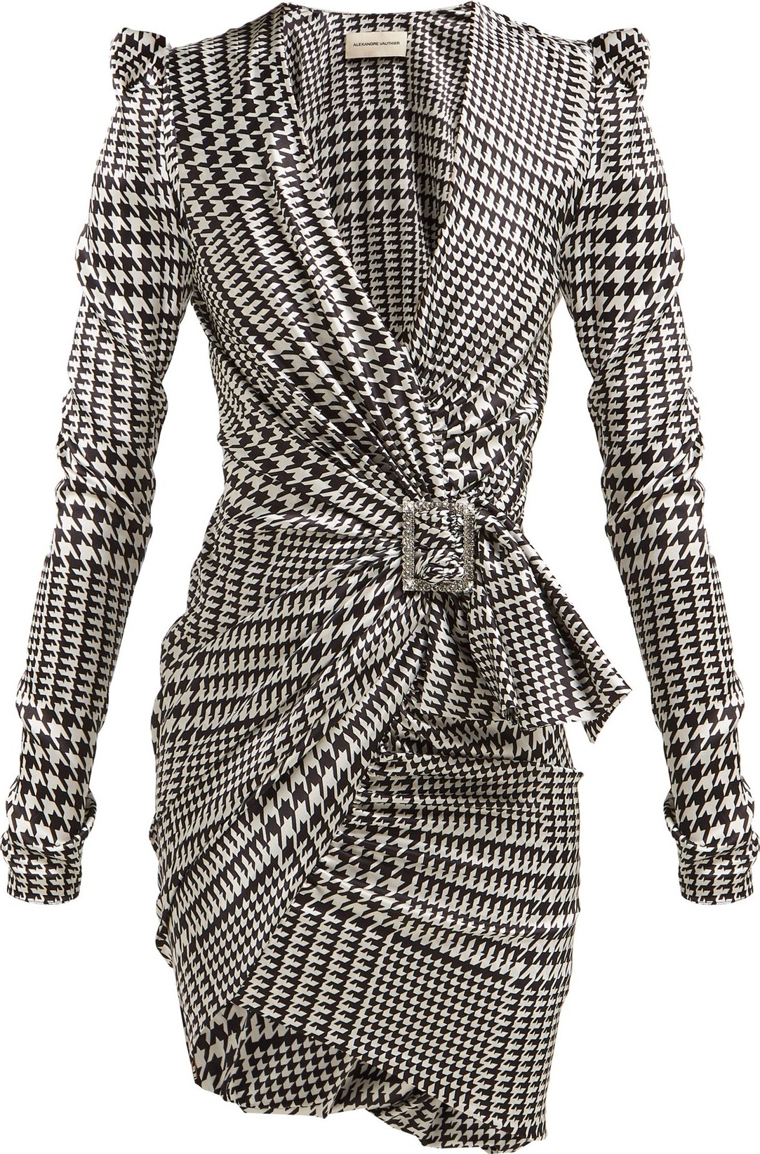 Alexandre Vauthier Houndstooth-printed silk-blend mini dress