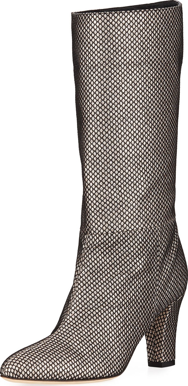SJP by Sarah Jessica Parker Reign Glitter Mesh Block-Heel Boots