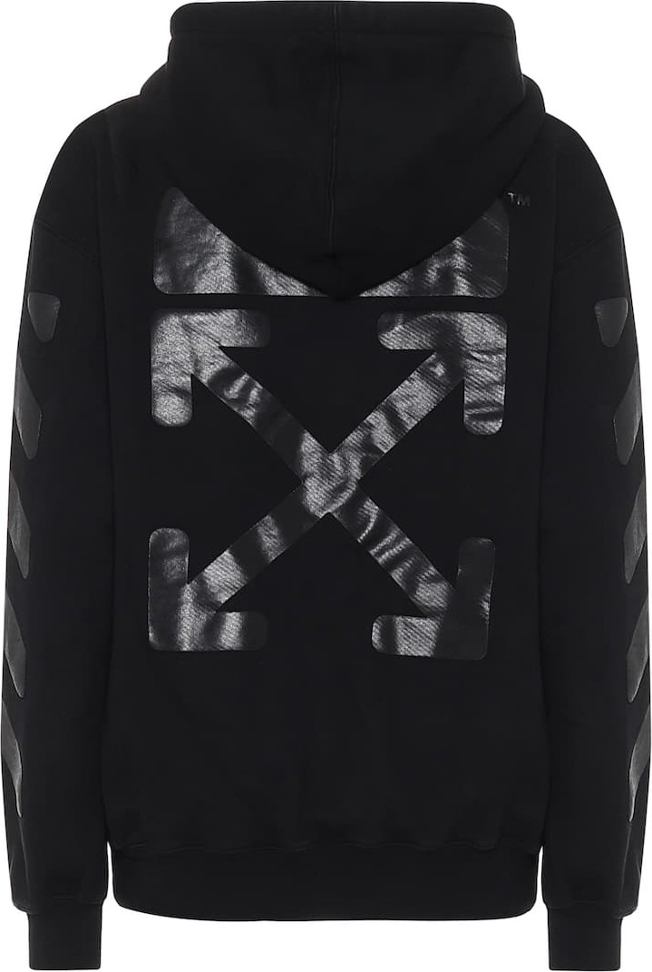 Off White Logo cotton-jersey hoodie