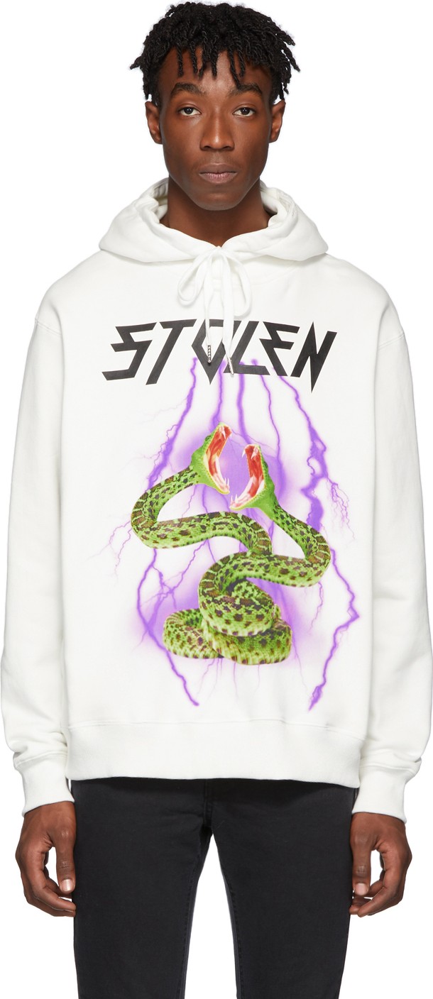 Stolen Girlfriends Club SSENSE Exclusive White Lighting Print Hoodie