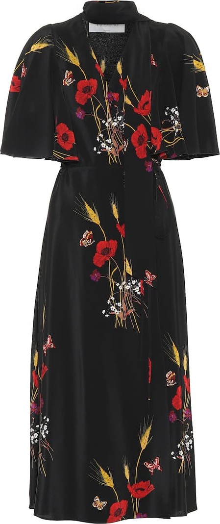 Valentino Printed silk wrap dress
