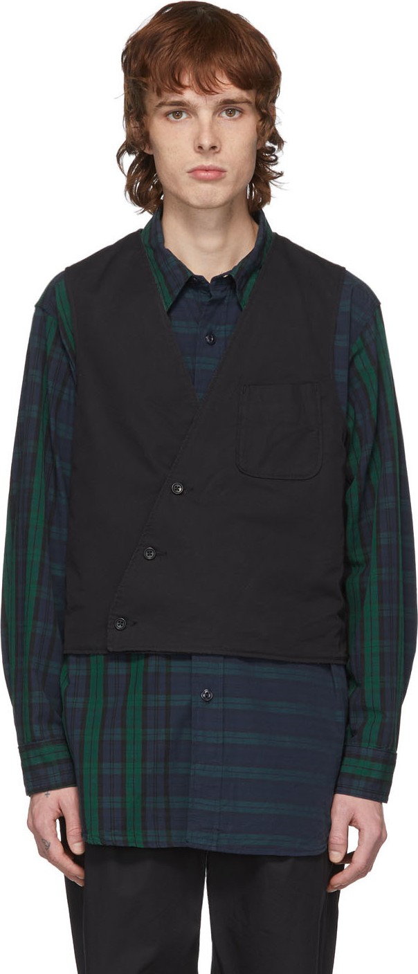 Engineered Garments Reversible Black Twill Vest