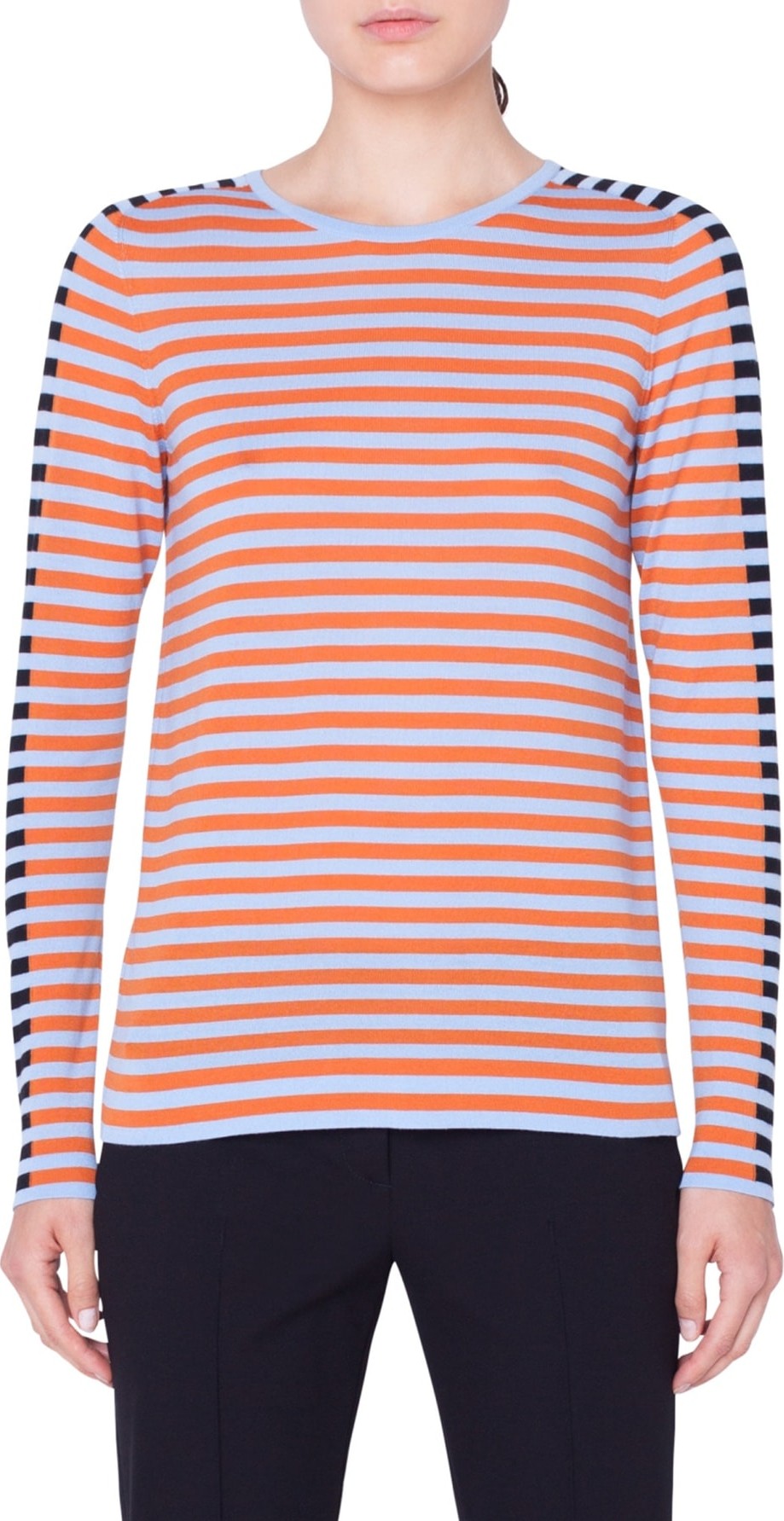 Akris Punto Multicolor Stripe Knit Pullover