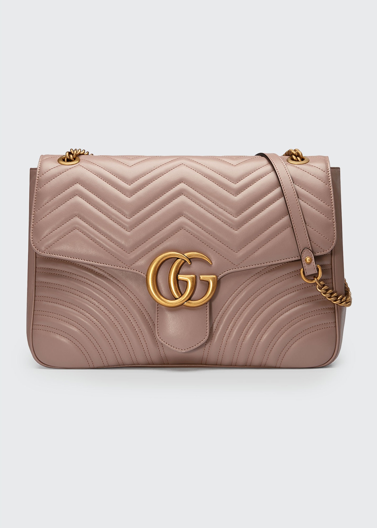 Gucci GG Marmont Large Chevron Quilted Leather Shoulder Bag