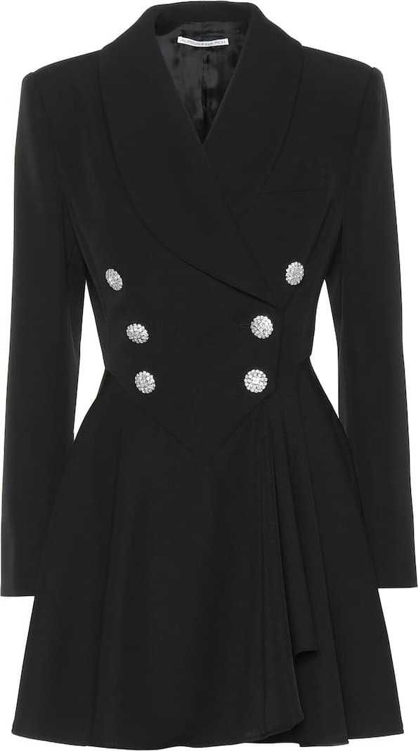 Alessandra Rich Virgin-wool twill blazer dress