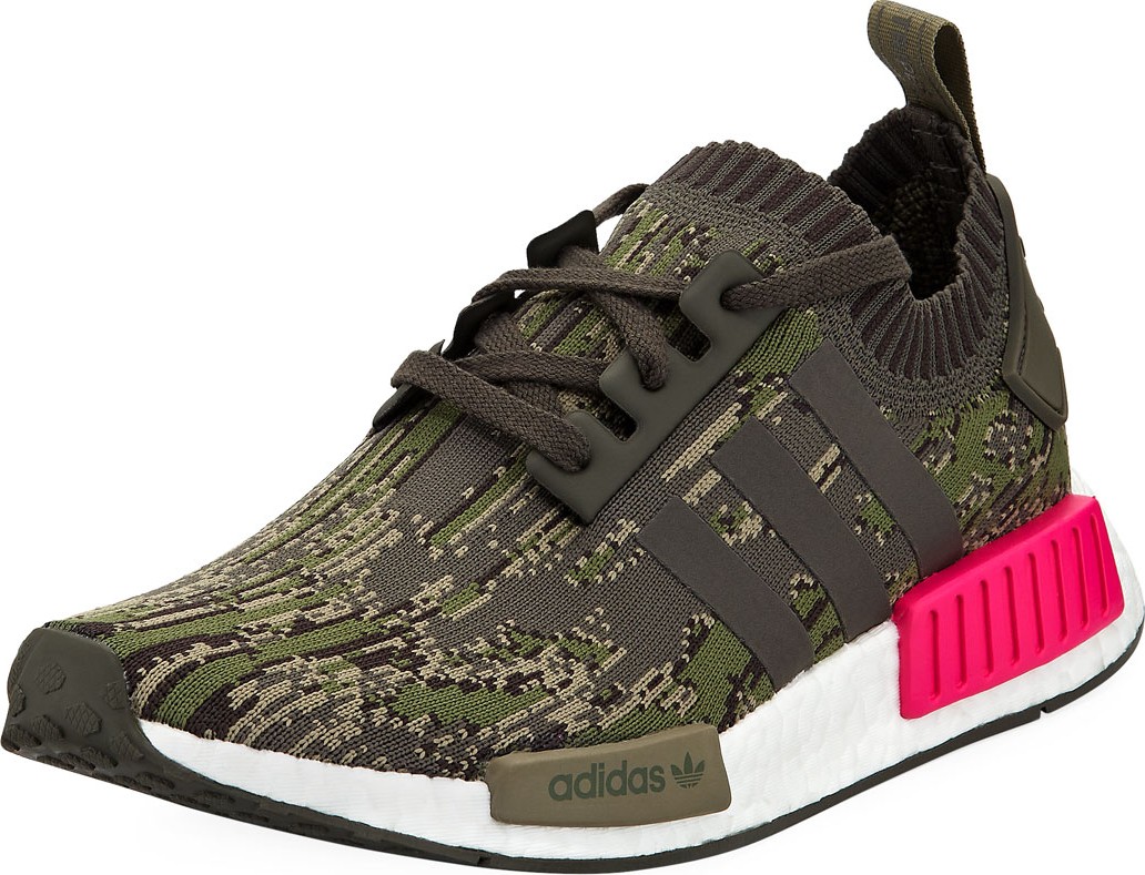Adidas Men's NMD_R1 Knit Trainer Sneakers, Green
