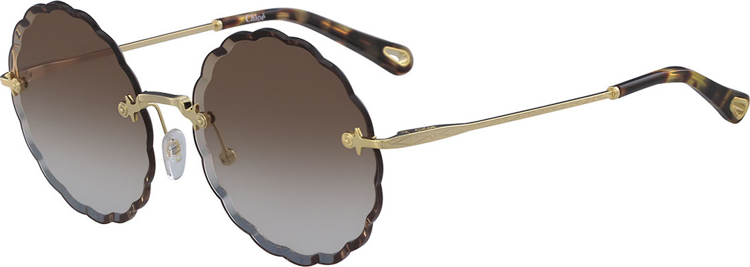 Chloe Rosie Rimless Scalloped Sunglasses