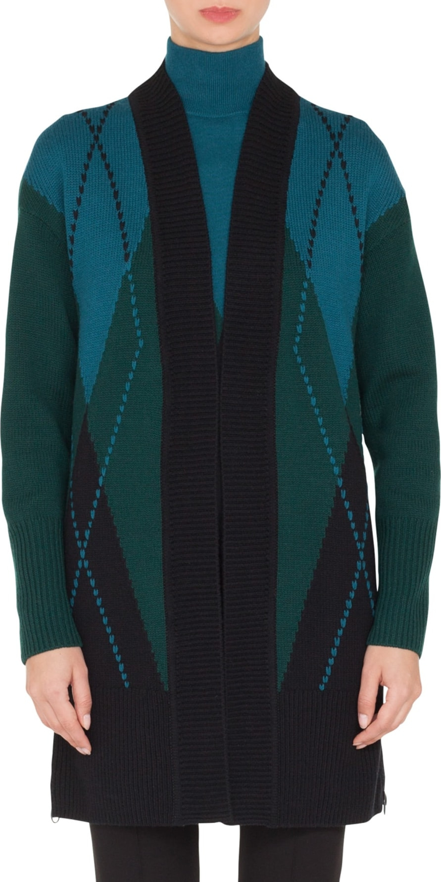 Akris Punto Argyle Wool & Cashmere Cardigan