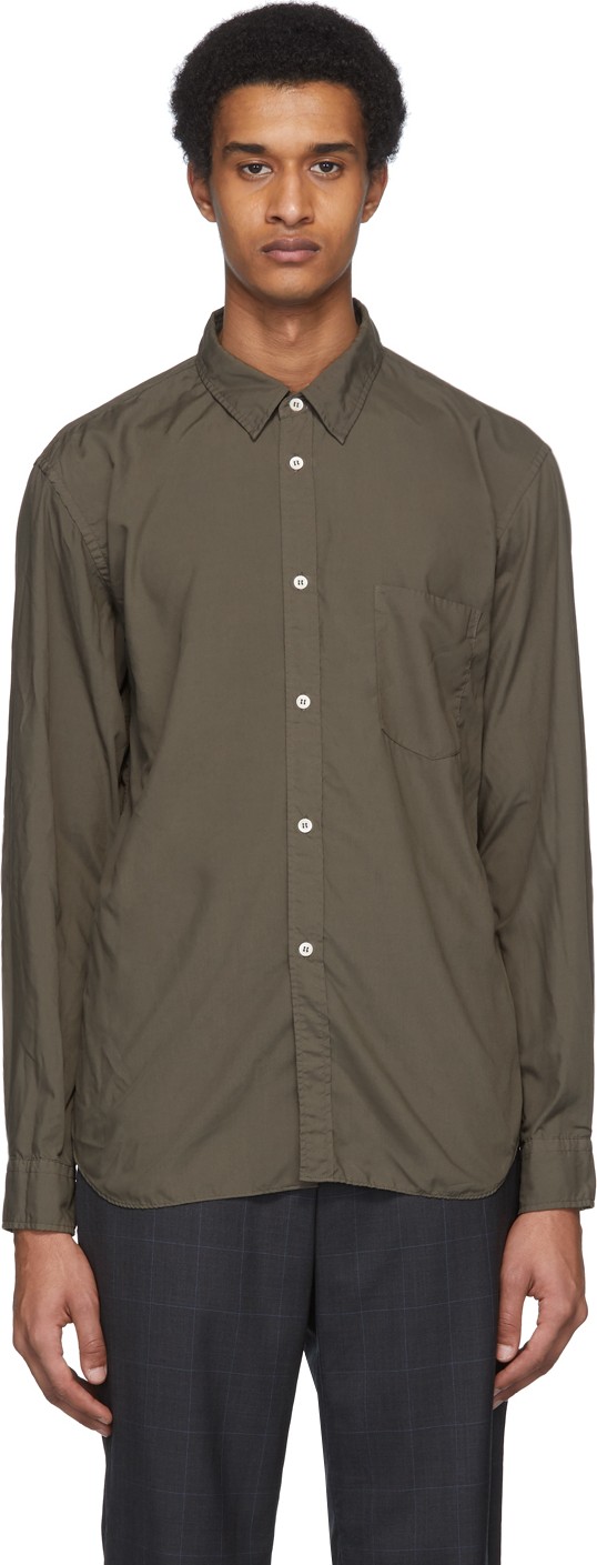 Comme des Garçons Homme Deux Khaki Garment-Dyed Shirt