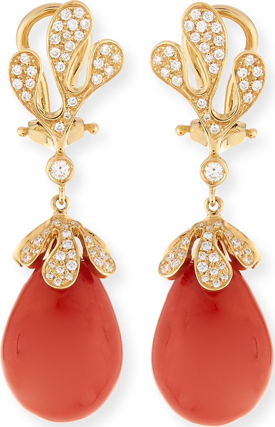 Miseno Sea Leaf Collection 18k Onyx Drop Earrings