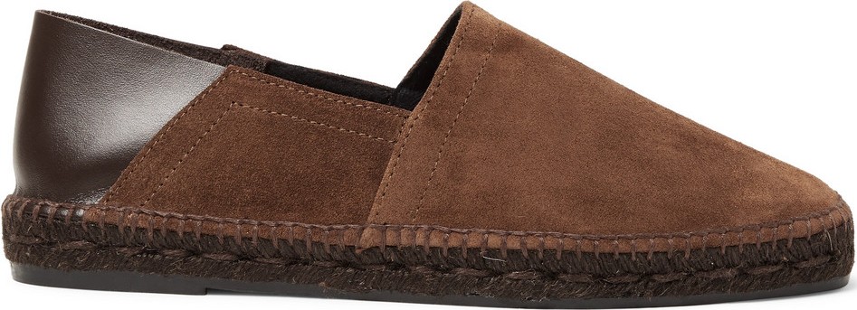 TOM FORD Barnes Collapsible-Heel Suede and Leather Espadrilles