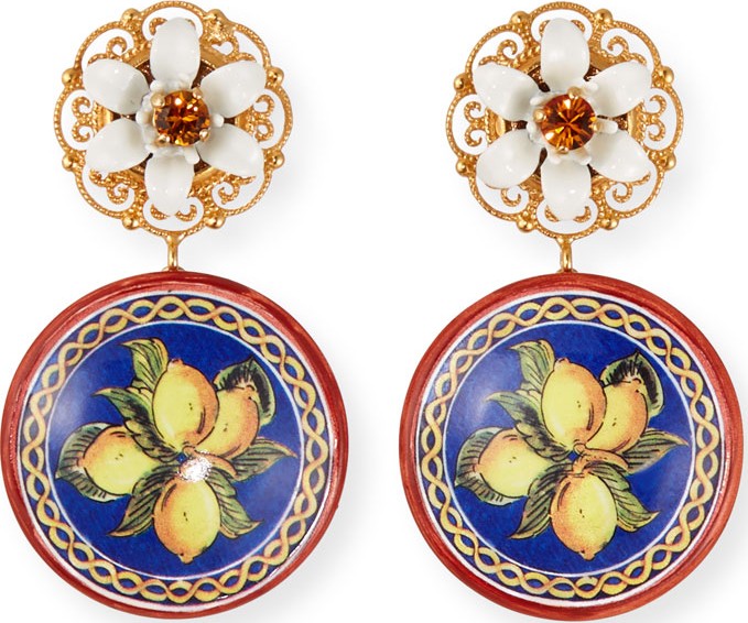 Dolce & Gabbana Carretto Lemon-Drop Earrings