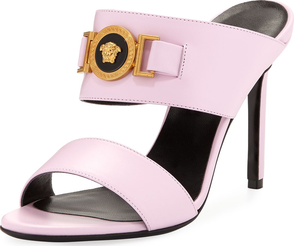 Versace Icon Medusa Calf Leather Mule Slide Sandals