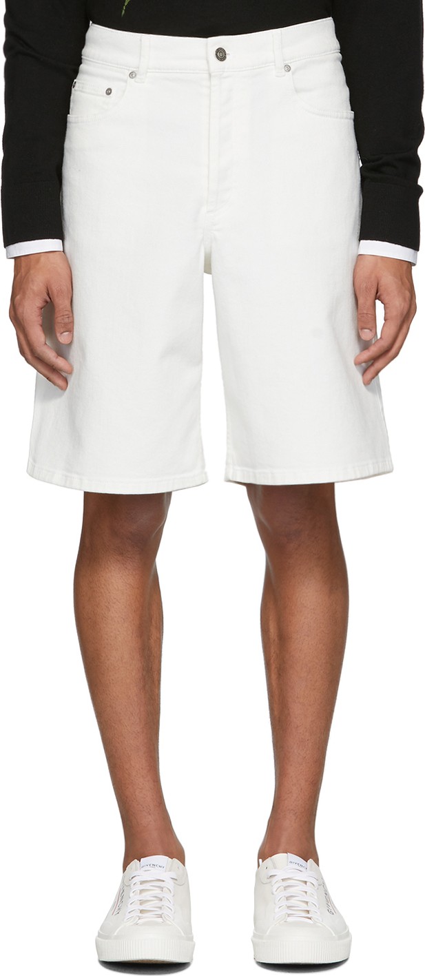 Givenchy White Denim Bermuda Shorts
