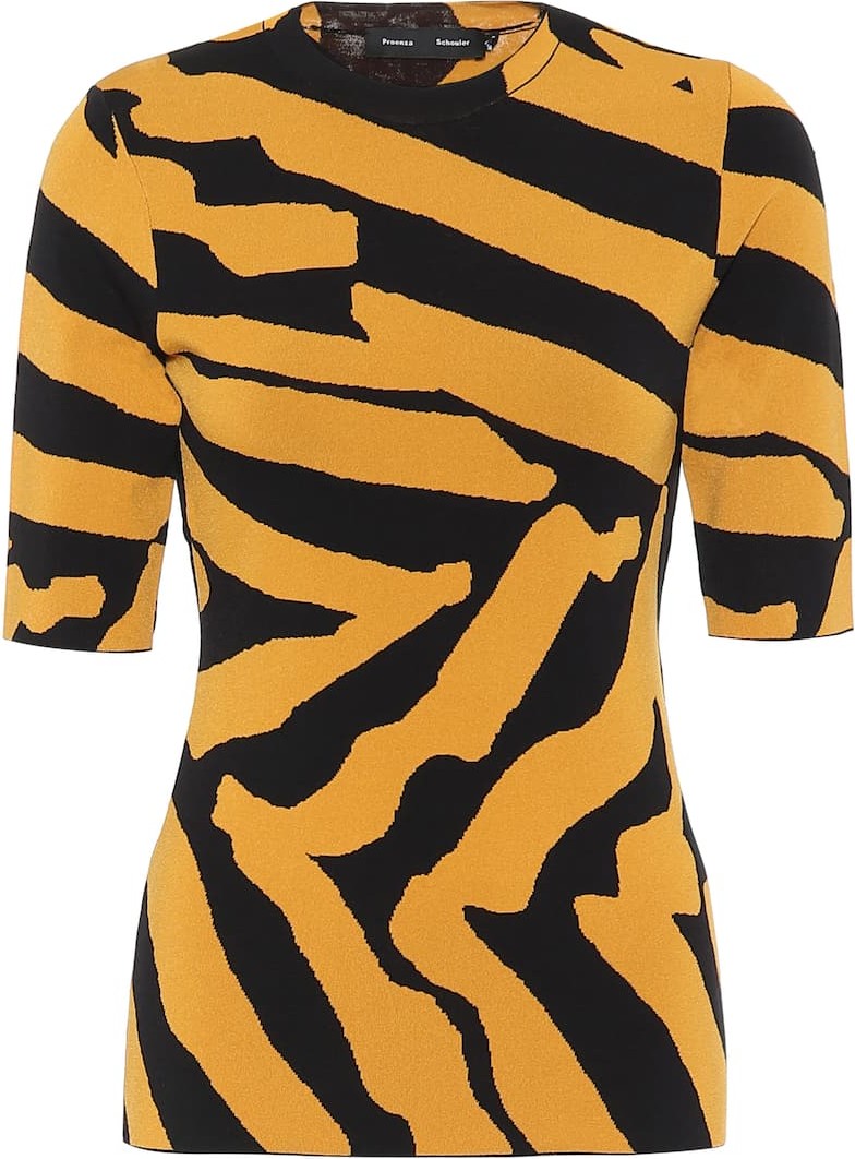 Proenza Schouler Zebra-jacquard sweater
