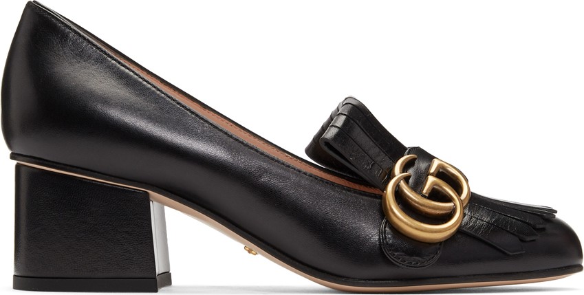 Gucci Black Marmont Mid-Heel Pumps