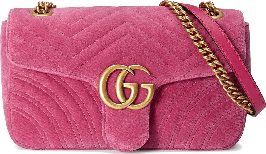 Gucci GG Marmont Chevron velvet shoulder bag
