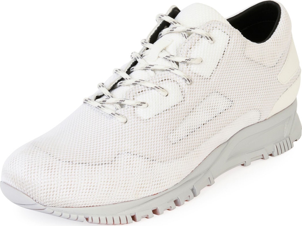 Lanvin Men's Mesh-Overlay Leather Running Sneakers