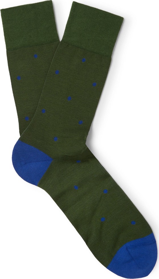 Falke Polka-Dot Mercerised Cotton-Blend Socks