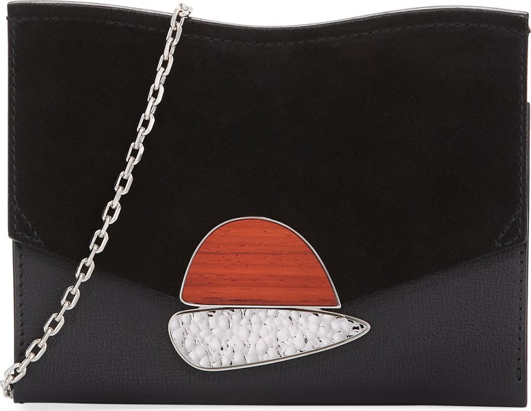 Proenza Schouler Small Curl Leather & Suede Clutch Bag