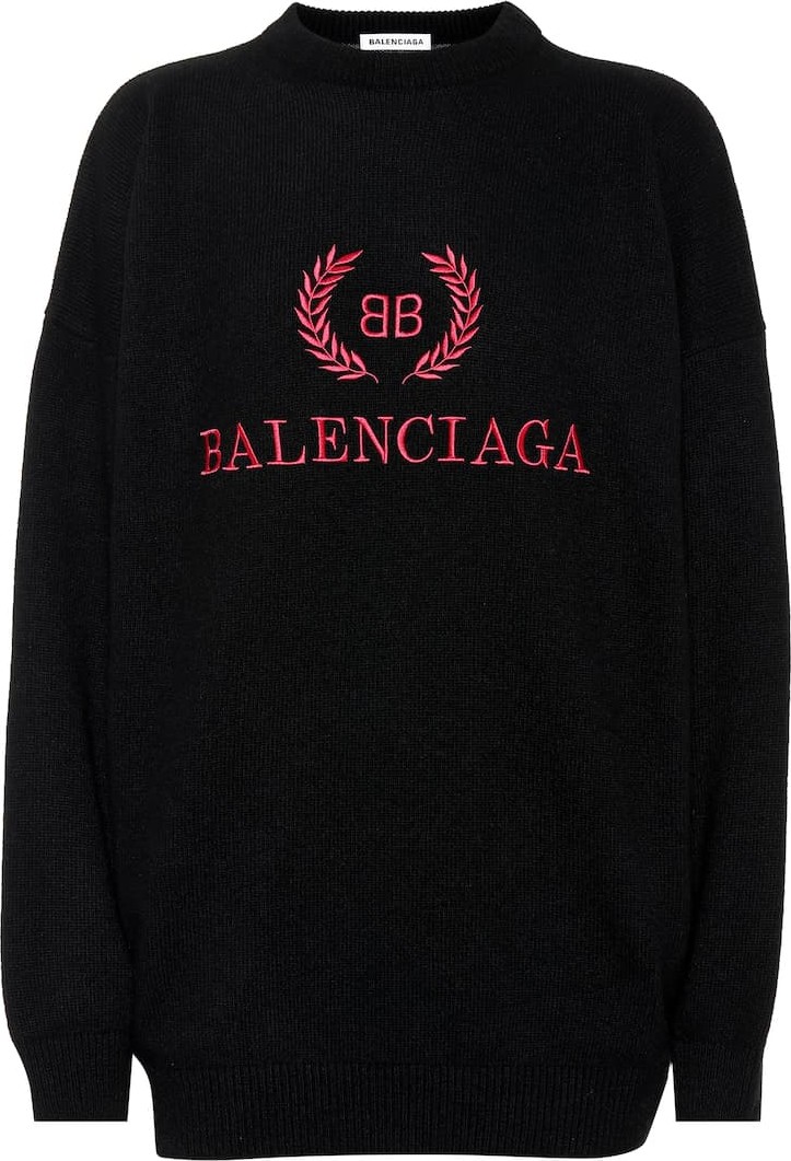 Balenciaga Embroidered wool-blend sweater