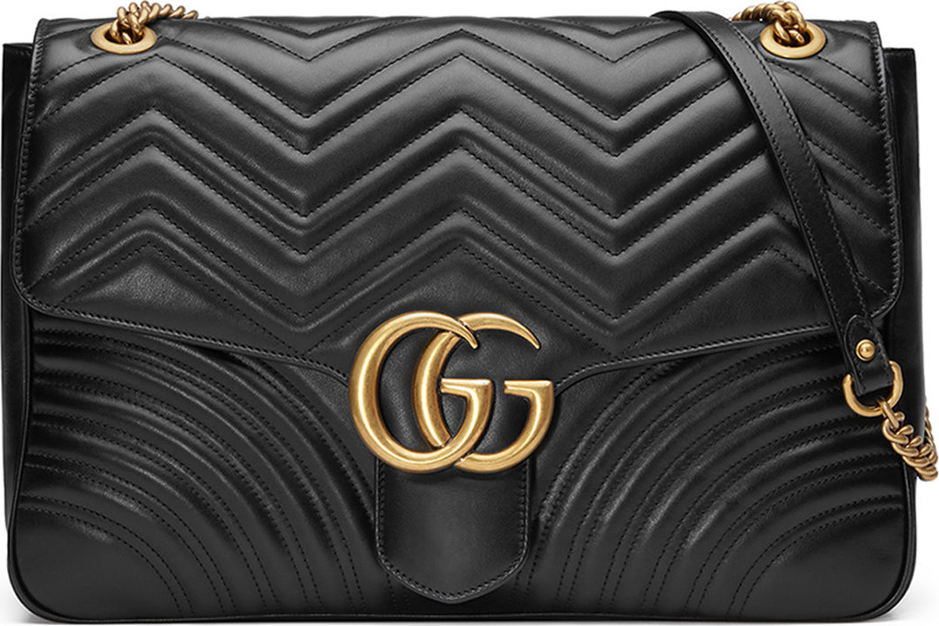 Gucci GG Marmont Large Chevron Quilted Leather Shoulder Bag