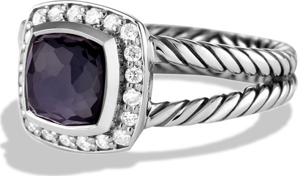 David Yurman Petite Albion Ring with Black Orchid
