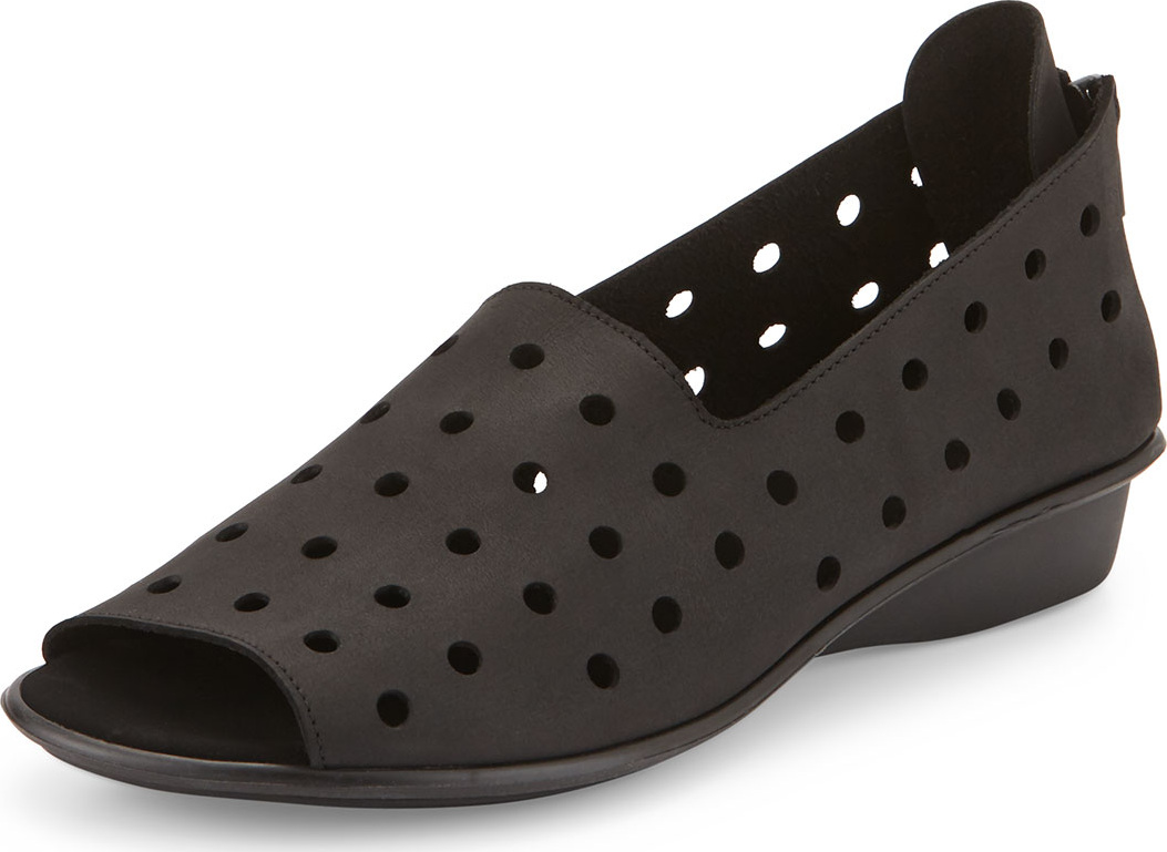Sesto Meucci Edwina Perforated Open-Toe Slip-On, Black
