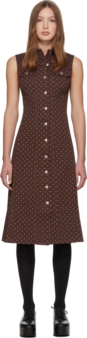 Alexachung Brown Denim Button Dress
