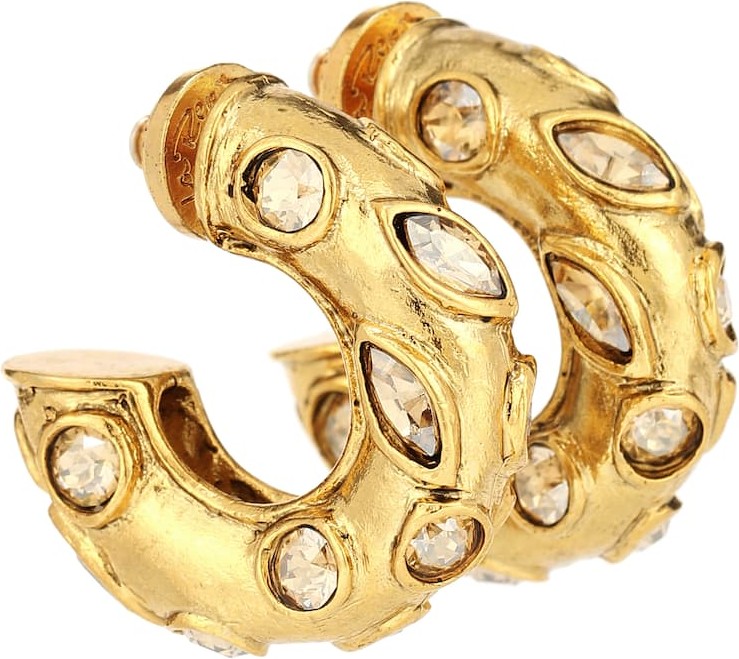 Oscar De La Renta Embellished hoop earrings