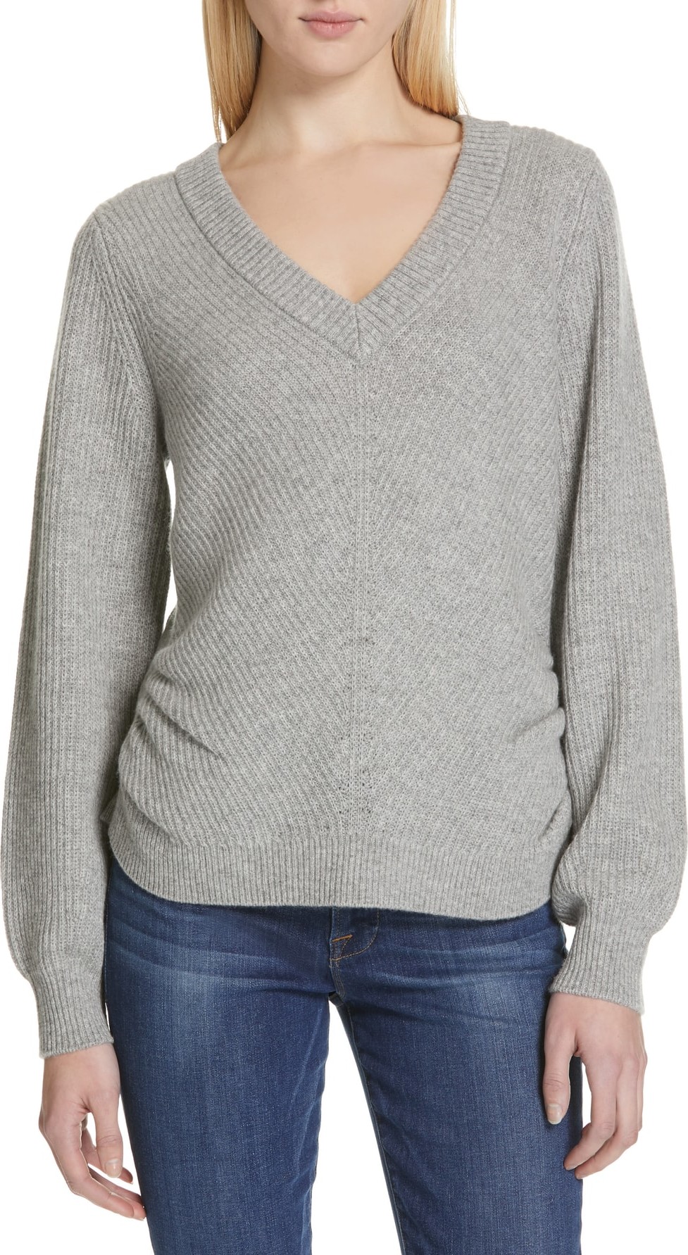 FRAME DENIM Ruched Wool & Cashmere Sweater