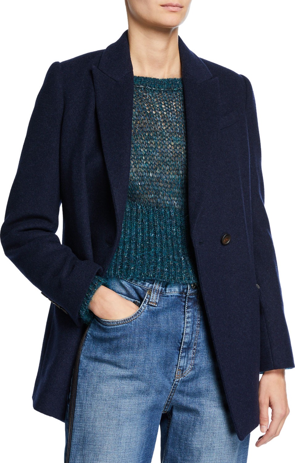 Brunello Cucinelli Tech-Cashmere Monili Trim Jackets