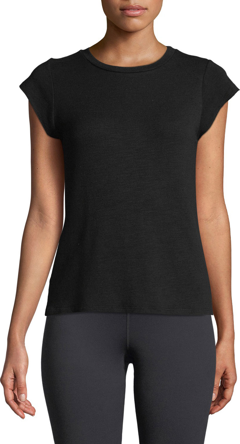 MONROW Cap-Sleeve Crewneck Tee