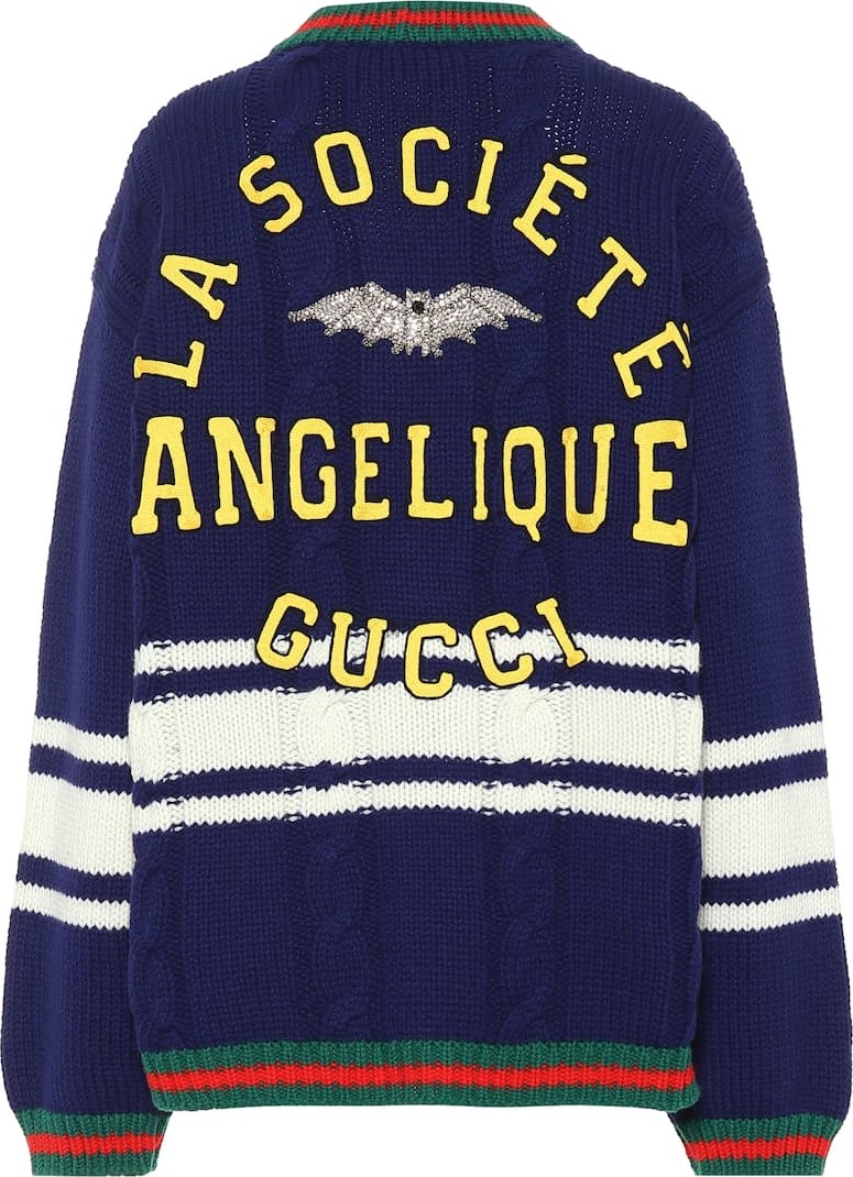 Gucci Appliquéd wool cardigan